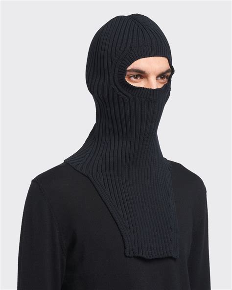 prada ski.mask|Black Technical Fabric Ski Mask .